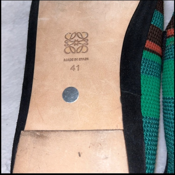 LOEWE loafer slippers foot feet EU 41 Mens 8 Womens 11 toe ring embroidered EUC - Picture 12 of 12